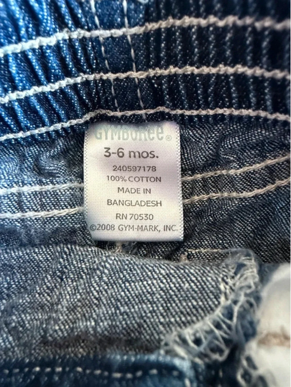 Gymboree Baby Boys Jeans 3-6M Plaid Flannel Cuffs